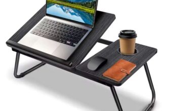 Laptop Desk with Foldable Legs & Cup Slot – Sold by Zhitaozhang Tool Store