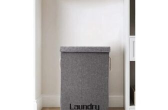 Large Grey Linen Laundry Baskets Washing Clothes Storage Folding Basket Hamper