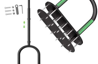 Lawn Aerator Automatic Dirt and Leaf Clean Design,Pre-Assembled 15 Iron Spikes Metal,Soil Lawn Aerating Tools for Yard Lawn and Garden
