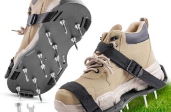 Lawn Aerator Shoes, 42mm Studded Garden Lawn Aerator Spike Shoes with Hook & Loop Straps, One Size Fits All Free – Sold by HAPPYSALLER / FBA
