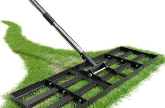 Lawn Levelling Rake, 75x25cm Lawn Leveller with Adjustable Length, Heavy Duty Soil Levelling Tool, 190cm – Sold by HFHOME-UK / FBA