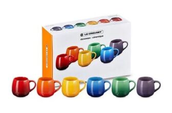 Le Creuset Rainbow Coupe Collection Set of 6 Mugs