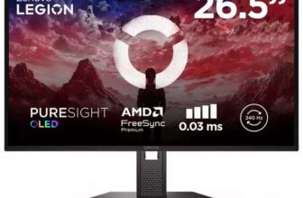 Lenovo Legion 27Q-10 OLED – 27 QHD (1440p), QD-OLED Panel, 240Hz, 0.03ms, HDMI 2.1, AMD FreeSync Premium Gaming Monitor