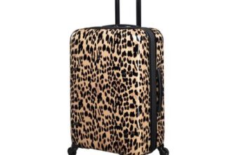 Leopard Print Medium Hard Shell Suitcase 67cm