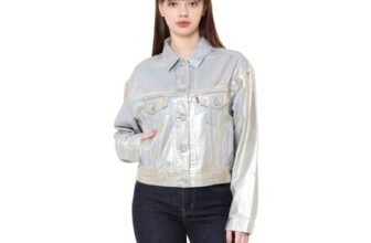 Levis Womens Levis Shrunken No Pleat Optical Denim Jacket