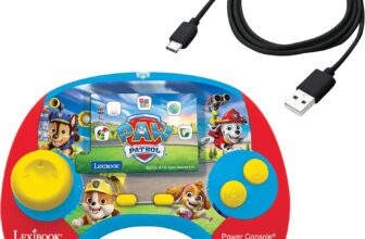 Lexibook, Paw Patrol, Power Console, Bilingual educational game console with 100 activities, English/French, Blue/red, JCG100PAi1LXB
