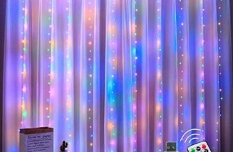 Lezonic Curtain Fairy Light, 3m3m 300LED 8 Modes Remote Control Fairy Light, Curtain Lights USB Plug in for Bedroom, Garden, Party, Wedding, Christmas Decoration (Multi-Coloured)