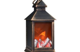 Lifeideas LED Fireplace Lantern Fire Flame Light Home Decor