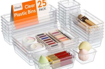 Lifewit 25 Pcs Makeup Drawer Organiser, Plastic Storage Boxes, Dividers for Desk sold by Lifewit Home UK FBA