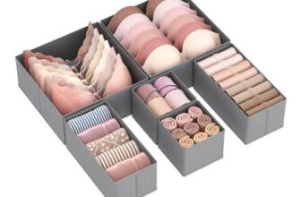 Lifewit 6-Pack Collapsible Fabric Drawer Organizers for Clothes Light Grey