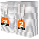 Lifewit 75L Collapsible Washing Laundry Basket – Light Grey, 2 Pack – Sold by Lifewit Home UK FBA