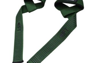 Lifting Straps, Green, Premium Cotton Neoprene Padding, Rubber Grip