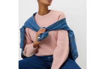 Light Pink Oversized Space Dye Jumper – L