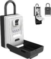 Light Up Key Lock Box, Portable LED Waterproof Metal 4 Digits Combination Lockbox, Outside Resettable Key Hider, Upgraded Large Security Password Boxes for Car House Office Apartment Keys
