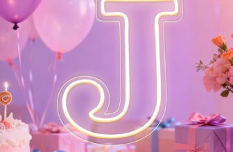 Light Up Letters J LED Letters Lights Neon Sign 26 Alphabet 29 cm Decorative Lighted Alphabet for Wedding Party Birthday Bar Christmas Home Decor Letter Lights (Warm White)