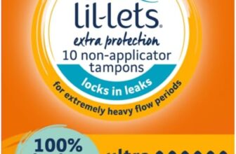Lil-Lets Non-Applicator Ultra Tampons, 10 Count (Pack of 1), For Extremely Heavy Flow, 6 Droplets, Plant-Based, SmartFit Non-App Tampon