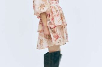 Linen-blend dress