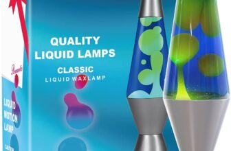 Liquid Motion Lamps for Adults Kids 14.5Dark Blue Liquid & Yellow Wax Retro Astro Lamp for Home Decoration Beautiful Light Gift for Christmas Birthday