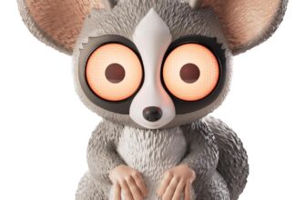 Lisciani – Rainy Days – Bush Baby LED Lamp from 12 Years – Adjustable Intensity Animal Nightlight – USB Type C Rechargeable – Dimmed Lighting – Teenage Bedroom – Promotes Autonomy and Relaxation