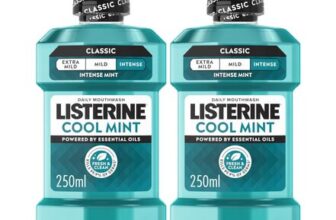 Listerine Cool Mint Mouthwash, 2x250ml, Kills Germs and Freshens Breath