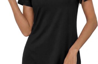 Litherday Nighties for Women Short Sleeve Womens Nightwear Nightdresses with lotus leaf border Soft Ladies Nightshirts Night Gown Sleepwear S-XXL