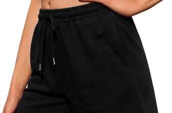 Litherday Womens Running Shorts Gym Sweat Lounge Bottoms High Waisted Athletic Fitness Sports Jogging with Pockets Drawstring Workout Casual Yoga S-XXL