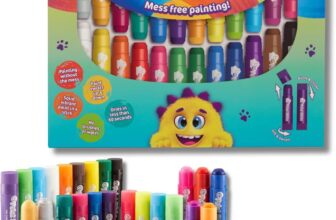 Little Brian Paint Sticks For Kids – 24 Pack Assorted Colours – Mess-Free, Easy Clean Up, Fast Drying Action, Vibrant Colours, Multi-Surface, Twist & Paint