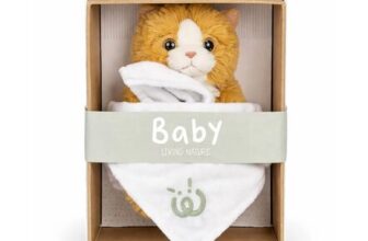 Living Nature, 21cm Baby Kitten Plush Toy With Comforter Blanket in Gift Box