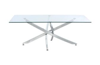 Livingandhome Clear Glass Top Coffee Table