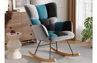 Livingandhome Upholstered Rocking Armchair