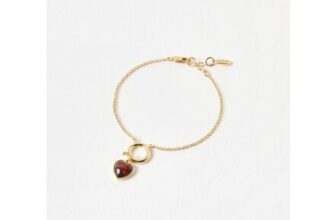 Liza Brown Resin Heart Charm Bracelet