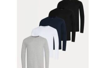 Long Sleeve Crew Neck T Shirts 5 Pack