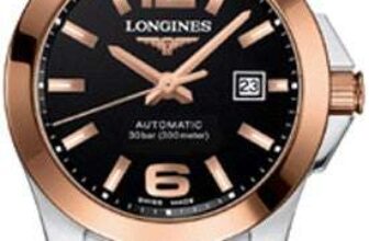 Longines L3.276.5.56.7 Sport Collection Conquest Ladies Black Dial Rose Gold Steel Watch
