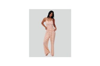 Loungeable Orange Cocktail Print Cami and Trousers Pyjama Set
