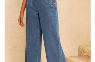 Love & Roses mid Blue Wide Crop Sailor Jeans