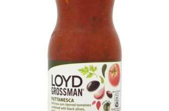 Loyd Grossman Italian Puttanesca Sauce, 350g Jar – £1.57 s&s