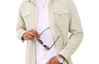 MAGCOMSEN Mens Button down Shacket Corduroy Jacket with Flap Pockets