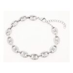 MAUDELLA Stainless Steel Oval Link Chain Bracelet