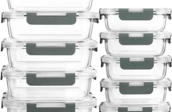 MCIRCO 10 Pack Glass Food Storage Containers with Lifetime Locking Lids – Sold by LangX Direct FBA