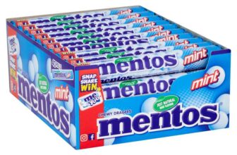 MENTOS – Soft Mints – Crisp Outer Shell and Soft Centre – Mint Flavour- 40 Rolls
