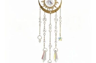 MIGUFTDY Crystal Suncatcher with Sun and Moon Design