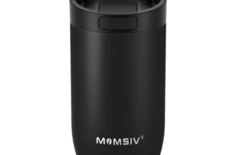 MOMSIV Travel Mug, 350ml Stainless Steel Insulated Coffee Cup with Push Button Lid Sold by Shixuan UK / FBA