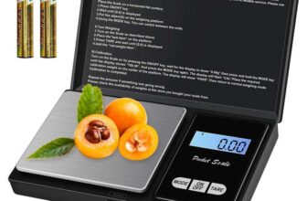 MOXYOY Mini Digital Scales 0.01g, 500g Pocket Kitchen Food Jewellery Precision Scales with Back-lit LCD Display (2 Batteries Included)