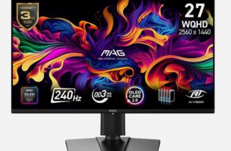 MSI CMS MAG 274QP QD-OLED X24 WQHD 26.5 Inches Monitor Black – With code ao