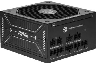MSI MAG A750GLS PCIE5 Power Supply Unit, 750W, 80 PLUS Gold, ATX 3.1, PCIe 5.1 GPU Support, Native 12V-2×6