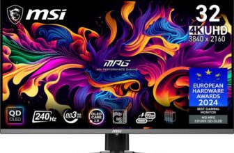 MSI MPG 321URX QD-OLED 31.5 Inch 4K UHD Gaming Monitor – 3840 x 2160 Quantum Dot OLED Panel, 240Hz / 0.03ms