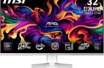 MSI MPG 321URXW QD-OLED 31.5 Inch 4K UHD Gaming Monitor – 3840 x 2160 Quantum Dot Panel, 240Hz / 0.03ms