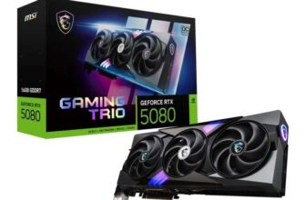 MSI NVIDIA GeForce RTX 5080 16GB GAMING TRIO OC Blackwell Graphics Card