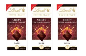 MULTIBUY Lindt Excellence Dark Crispy Wafer & Caramel – 3 X 100g
