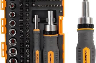 MULWARK 77PC Magnetic Ratcheting Screwdriver Bit Set with Case, Screwdriver Bit Set & Socket Kit, 77 in 1 Multi Bit Screw Driver for Home DIY, Electronics, Car Emergency and Garage